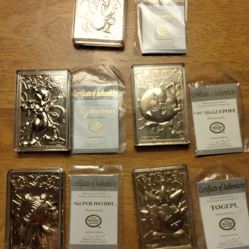 23 karat gold plated Pokemon cards